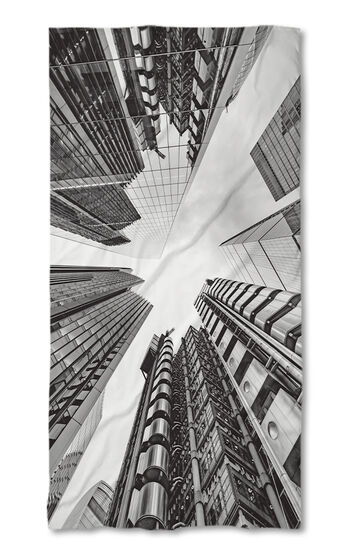 Beach Towel Black and white buildings
