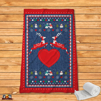 Fleece Blanket Christmas deer 2