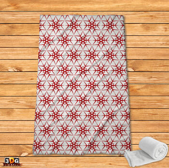 Fleece Blanket Red snowflakes