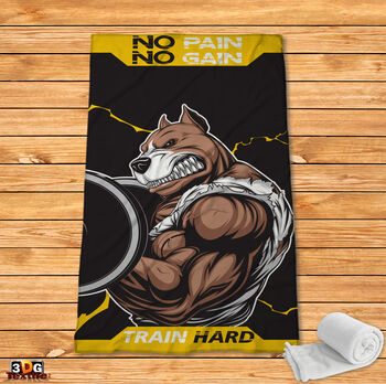 Fleece Blanket No pain no gain Pitbull