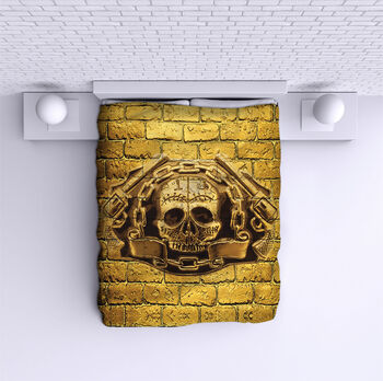 Bed Cover Golden skull