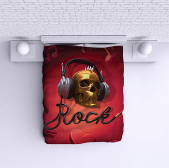 Bed Cover Rock skull