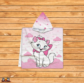 Kids Poncho Towel Marry Cat