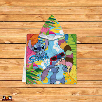 Kids Poncho Towel Stitch ice cream