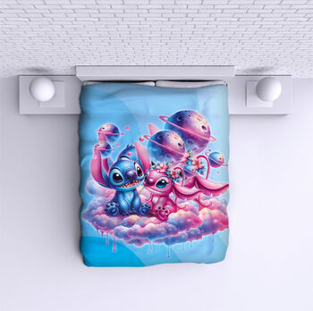 Bed Cover Stitch In love blue