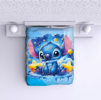 Bed Cover Stitch Night blue