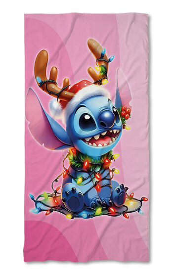 Beach Towel Stitch Christmas pink