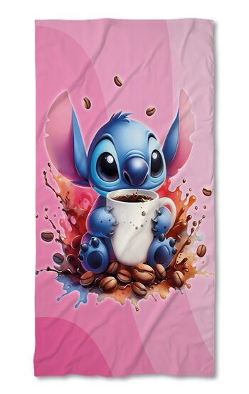 Beach Towel Stitch Coffee pink