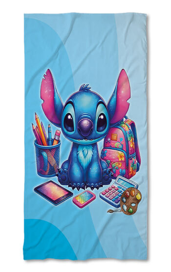 Beach Towel Stitch School blue