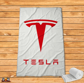 Fleece Blanket Tesla white