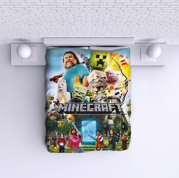 Bed Cover Minecraft the movie