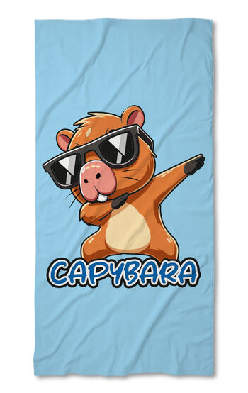 Beach Towel Capybara blue