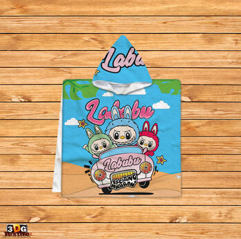Kids Poncho Towel Labubu