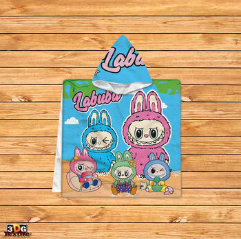 Kids Poncho Towel Labubu 2