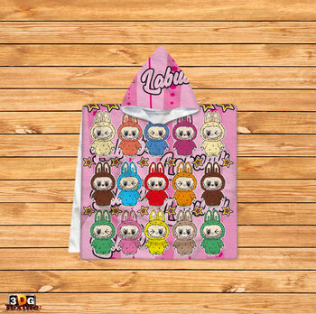 Kids Poncho Towel Labubu 3