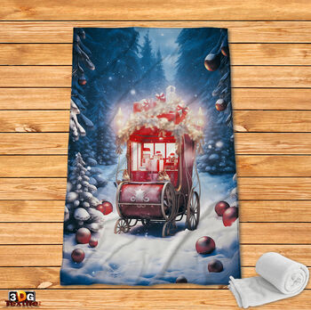 Fleece Blanket Christmas sleigh