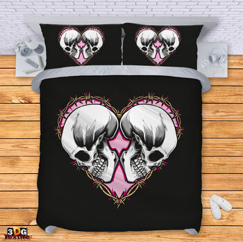 Bed Linen Skull - heart