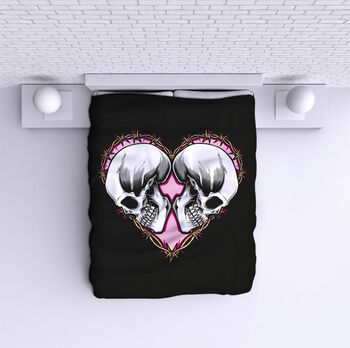 Bed Cover Skull - Heart
