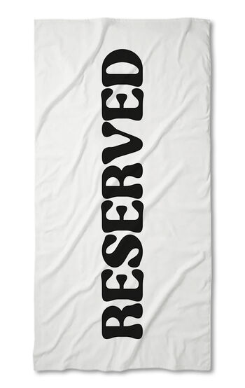 Beach Towel Reserved White - Black