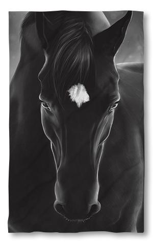 Beach Towel Black Horse