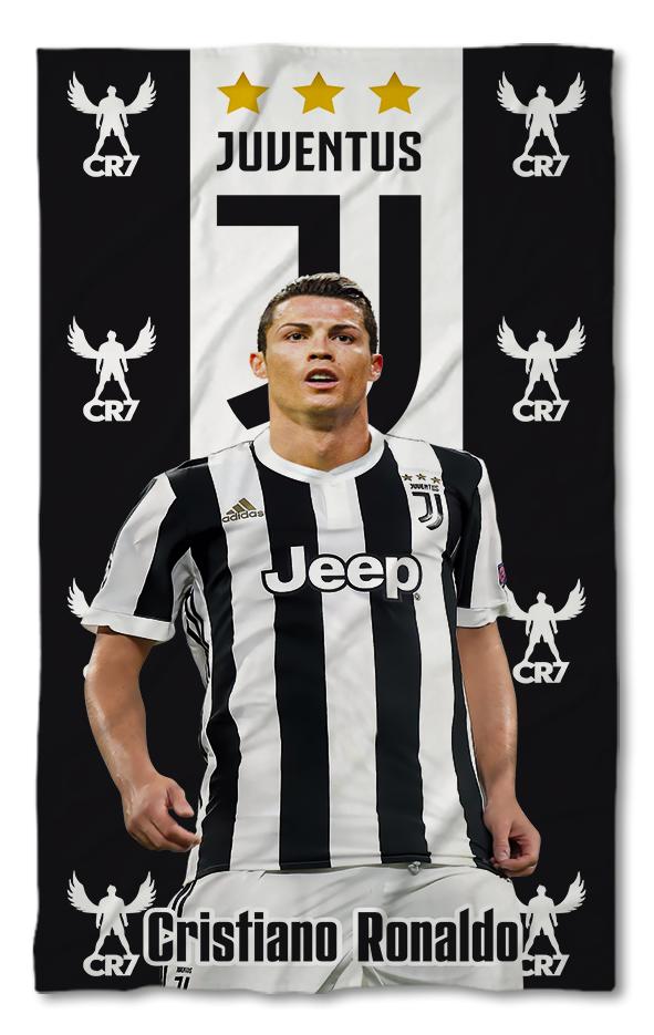 Beach Towel Ronaldo Juventus Black